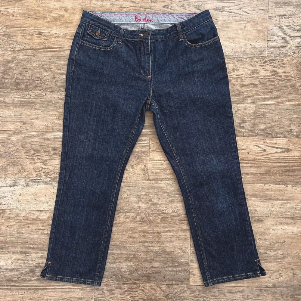 Boden Womens US 10L Dark Wash Cropped Capri Jeans Tall